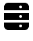 Schwarzes Icon mit Serverrack steht für Backups und Ausfallsicherheit