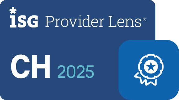ISG Provider Lens™ Switzerland 2025 logo with award emblem