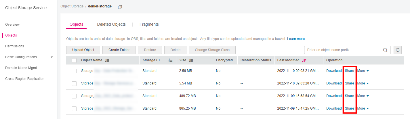 Screenshot OBS console share functionality