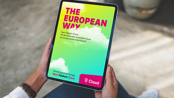 Tablet mit dem Cover des Whitepapers: The European Way 
