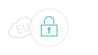 Icon of a cloud with EU inscription and a padlock