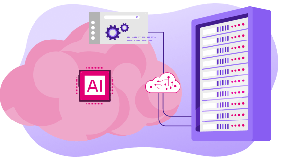 Abstract visualisation of artificial intelligence with data points and lines