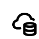 Schwarzes Icon mit Cloud-Umriss und Datenbankmodul