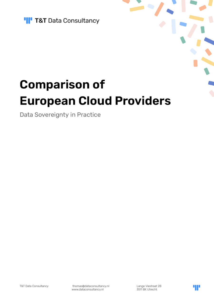 Titelseite des Whitepapers: T&T European Cloud Comparison