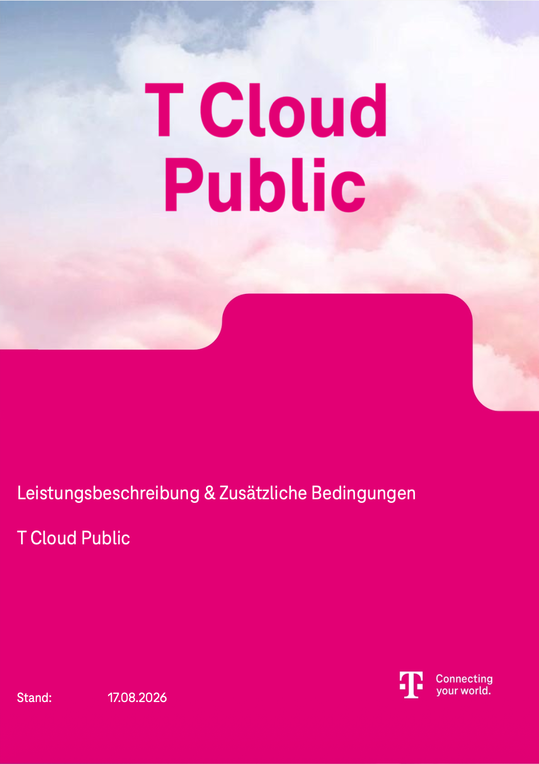 T Cloud Public Leistungsbeschreibung Anicht Deckblatt der T Cloud Public Leistungsbeschreibung