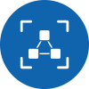 Icon eines Netzwerks im Fokus