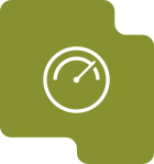 Icon with speedometer