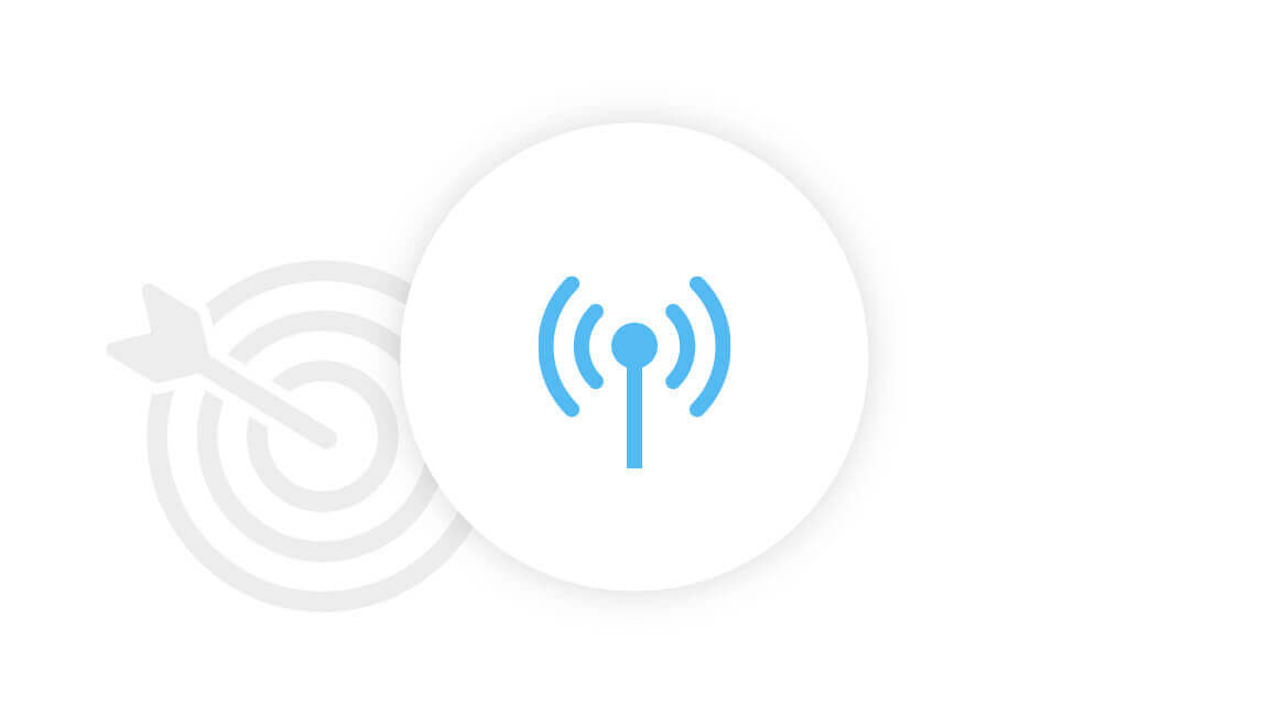 Icon of a radio signal infront of a target